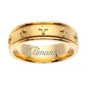 14K Gold 7mm Handmade Wedding Ring 108 Almani