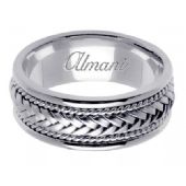 950 Platinum 8mm Handmade Wedding Ring 051 Almani