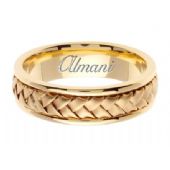 14K Gold 7mm Handmade Wedding Ring 056 Almani