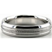 Platinum 950 5mm Diamond Cut Wedding Band 636