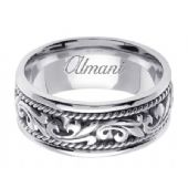 18K Gold 9mm Handmade Wedding Ring 063 Almani