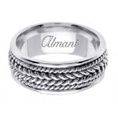 950 Platinum 8mm Handmade Wedding Ring 067 Almani