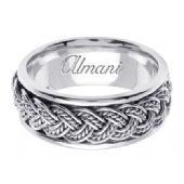 14K Gold 8mm Handmade Wedding Ring 071 Almani