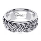 950 Platinum 8mm Handmade Wedding Ring 072 Almani
