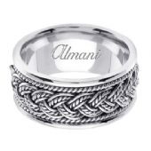 950 Platinum 10mm Handmade Wedding Ring 074 Almani