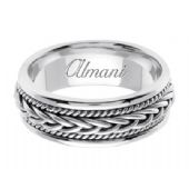 14K Gold 7mm Handmade Wedding Ring 089 Almani