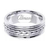 14K Gold 8mm Handmade Wedding Ring 096 Almani