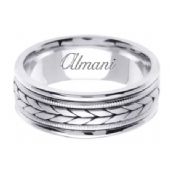 18K Gold 8mm Handmade Wedding Ring 096 Almani