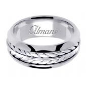 14K Gold 8mm Handmade Wedding Ring 099 Almani