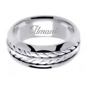 950 Platinum 8mm Handmade Wedding Ring 099 Almani