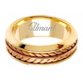 14k Gold 8mm Handmade Two Tone Wedding Ring 100 Almani