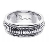 14K Gold 8mm Handmade Wedding Ring 111 Almani