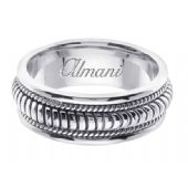 18K Gold 8mm Handmade Wedding Ring 111 Almani