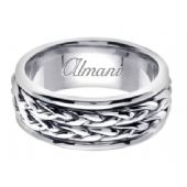 14K Gold 8mm Handmade Wedding Ring 115 Almani