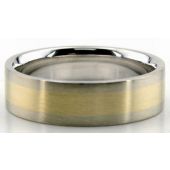 950 Platinum & 18K Gold Gradient 6mm Wedding Rings Comfort Fit 218