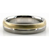 950 Platinum & 18K Gold Two Tone 5mm Wedding Bands Comfort Fit 221