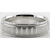 Platinum 950 6.5mm Diamond Cut Wedding Band 607