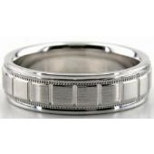 Platinum 950 6.5mm Diamond Cut Wedding Band 608