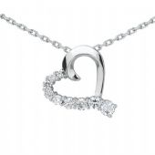 Platinum 950 Diamond Heart Shaped Pendant 9 Stone 0.75 ctw. HPD375PLT