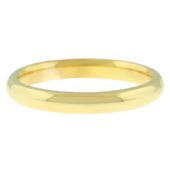 14k Yellow Gold 3mm Comfort Fit Dome Wedding Band Heavy Weight