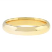 18k Yellow Gold 4mm Comfort Fit Dome Wedding Band Heavy Weight