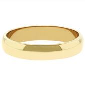 14k Yellow Gold 4mm Dome Wedding Band Medium Weight