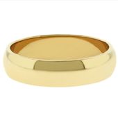 14k Yellow Gold 5mm Dome Wedding Band Medium Weight