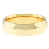 14k Yellow Gold 6mm Comfort Fit Dome Wedding Band Heavy Weight