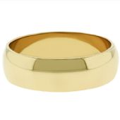 14k Yellow Gold 6mm Dome Wedding Band Medium Weight