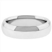14k White Gold 6mm Comfort Fit Dome Wedding Band Super Heavy Weight