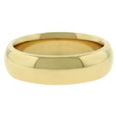14k Yellow Gold 6mm Comfort Fit Dome Wedding Band Super Heavy Weight