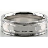 Platinum 950 7mm Diamond Cut Wedding Band 630