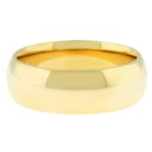 14k Yellow Gold 7mm Comfort Fit Dome Wedding Band Heavy Weight