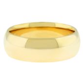 18k Yellow Gold 7mm Comfort Fit Dome Wedding Band Heavy Weight