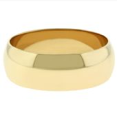 14k Yellow Gold 7mm Dome Wedding Band Medium Weight