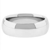 14k White Gold 7mm Comfort Fit Dome Wedding Band Super Heavy Weight
