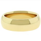 14k Yellow Gold 7mm  Comfort Fit Dome Wedding Band Super Heavy Weight