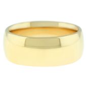 14k Yellow Gold 8mm Comfort Fit Dome Wedding Band Heavy Weight