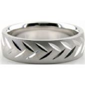 Platinum 950 6mm Diamond Cut Wedding Band 631