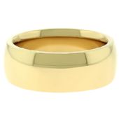 18k Yellow Gold 8mm Dome Wedding Band Medium Weight