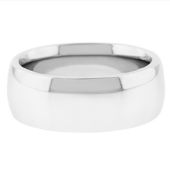 14k White Gold 8mm Comfort Fit Dome Wedding Band Super Heavy Weight