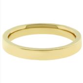 14k Yellow Gold 3mm Flat Comfort Fit Wedding Band Heavy Weight