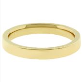 18k Yellow Gold 3mm Flat Wedding Band Heavy Weight