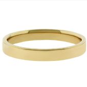 14k Yellow Gold 3mm Flat Wedding Band Medium Weight