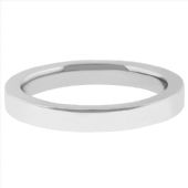 14k White Gold 3mm Comfort Fit Flat Wedding Band Super Heavy Weight