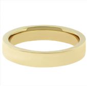 14k Yellow Gold Comfort Fit 4mm Flat Wedding Band Heavy Weight