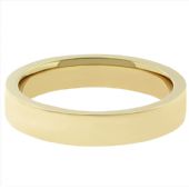 18k Yellow Gold 4mm Flat Wedding Band Heavy Weight