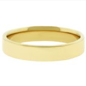 14k Yellow Gold 4mm Flat Wedding Band Medium Weight