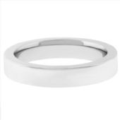 14k White Gold 4mm Comfort Fit Flat Wedding Band Super Heavy Weight