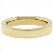 14k Yellow Gold 4mm Comfort Fit Flat Wedding Band Super Heavy Weight